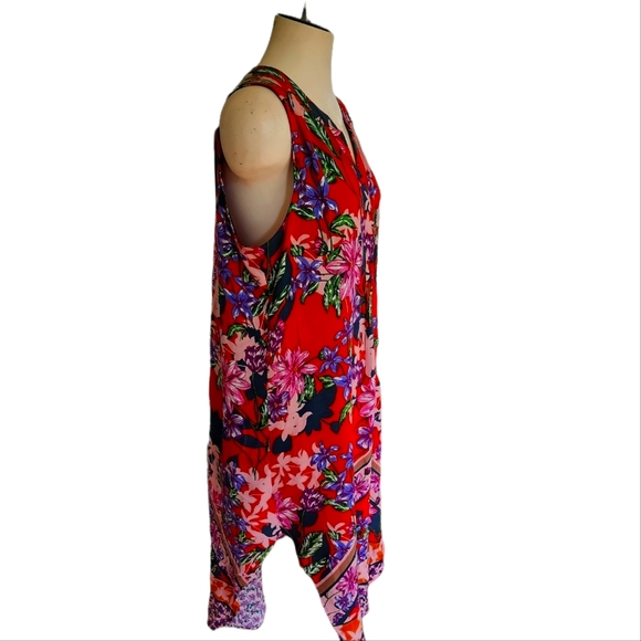 Cupio Floral Print Sleeveless  Hi Lo Dress  Size Large - Picture 3 of 6